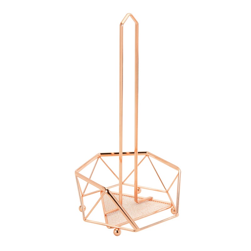 Kitchen Details Geode Paper Towel Holder | Countertop | Free Standing | Holds 1 Large Roll | Rust Resistant | Decorative | Copper - Image 2